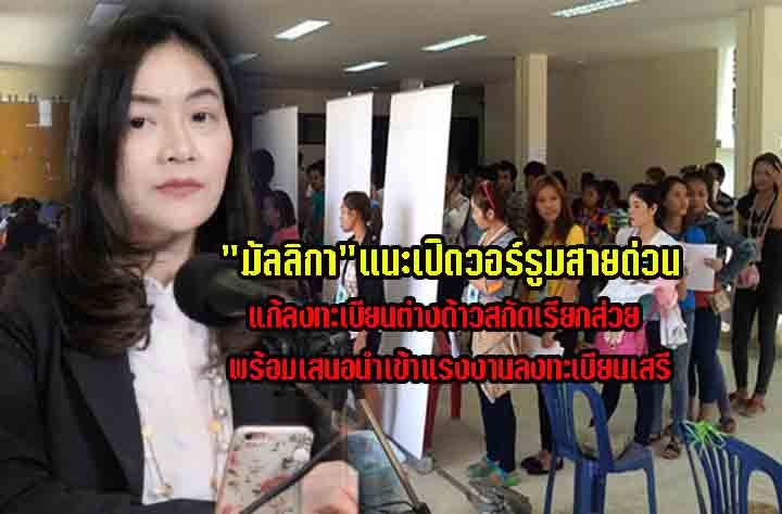 "มัลลิกา"แนะเปิดวอร์รูมสายด่วนแก้ลงทะเบียนต่างด้าวสกัด ...